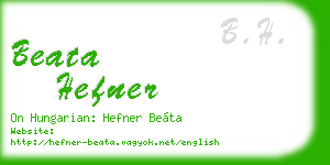 beata hefner business card